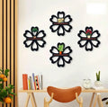 Set of 4 Black Flower Wall Shelves – Elegant Decorative Wall-Mounted Storage